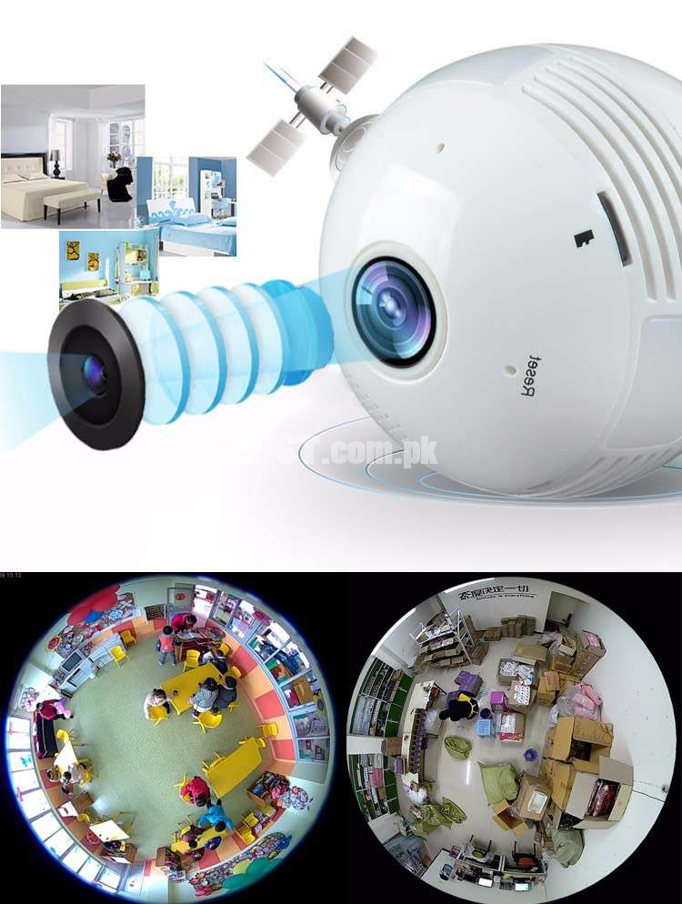 Fisheye 1.3 Megapixel bulb Cctv Camera WiFi 360 Degree surveillance