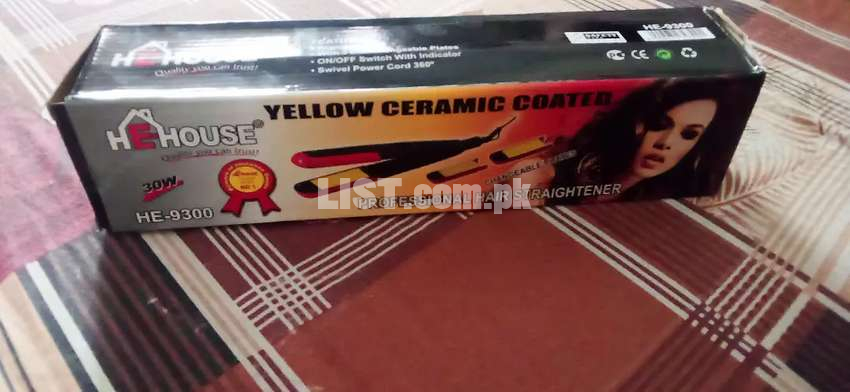 Yellow ceramic coated Hair straightener Available for sale for serious