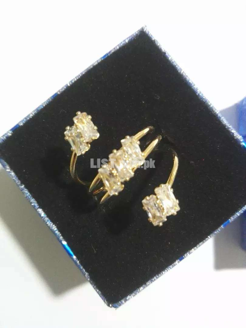 1 karat gold Finger Rings with American small Stone For Women