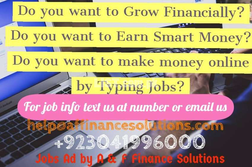 Apply for latest Home based Typing Jobs & Earn Smart at Home based.