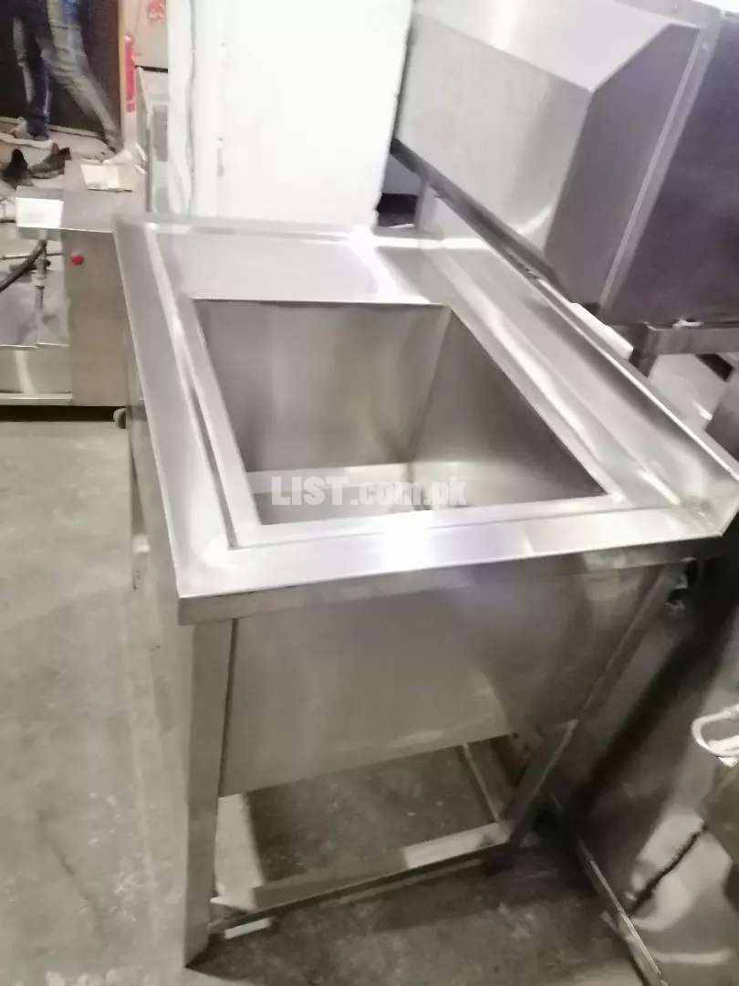 Washing sinke single bowl stainless steel non magnetic fastfood
