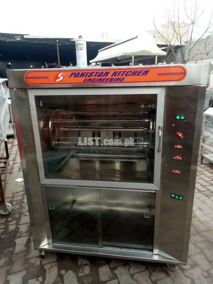 Chicken roostry machiner , charga machine , pizza oven fast food setup