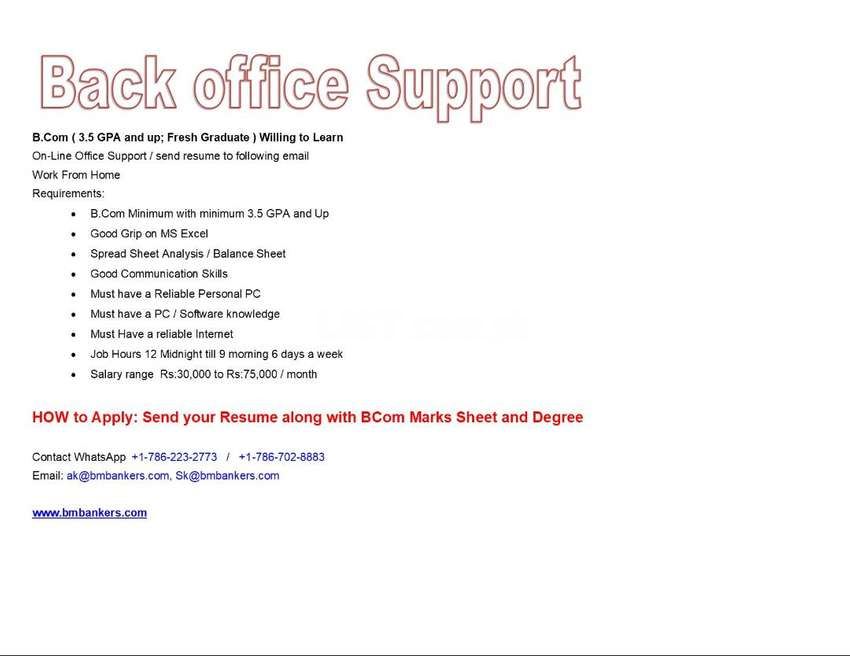 Accounting Back office Support
