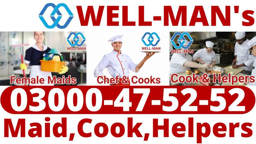 Male Helpers, Pak-Chinese Cooks, Continental & Italian
