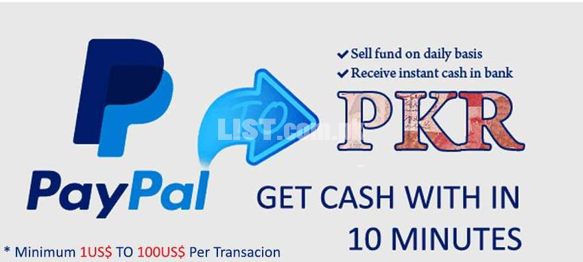 Deposit/Withdraw Services From PayPal to Pakistan - Within 10 Minutes