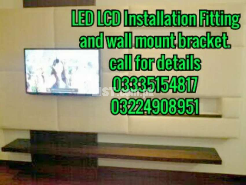 Lcd led wall mount bracket and fitting services