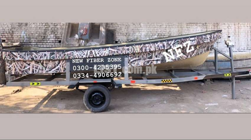 Fiberglass Boat with trailer