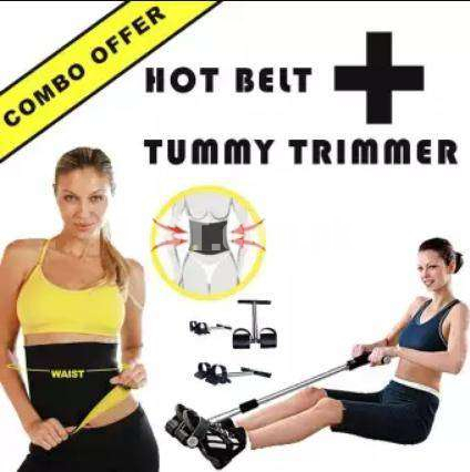 Combo pack Single Spring Tummy Trimmer & Hot Shaper Belt
