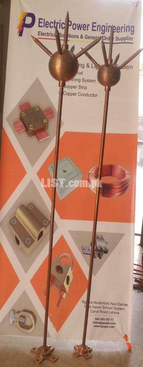 lightning arrester earth Rod earthing services bore Pit copper busbar