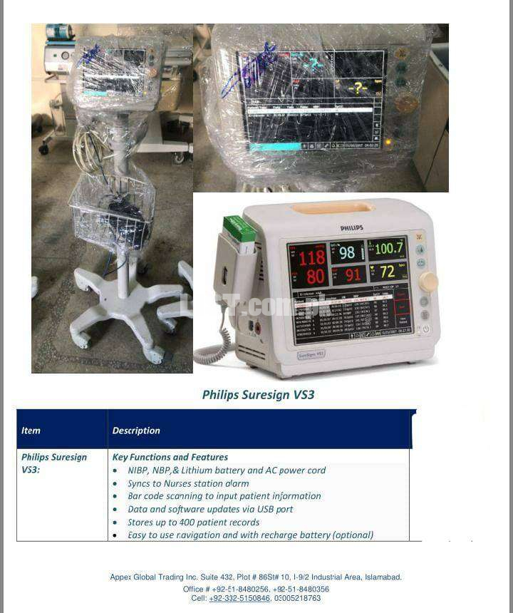 Patient Monitors, Cardiac BP Apparatus Pulse Oximeters(U.S.A Imported)
