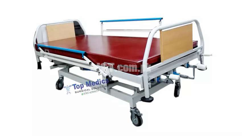 Manual Hospital Bed On Rent, Stainless Steel 3 function bed & wheel