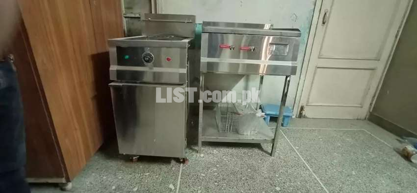 hot plate and Deep fryer with 2 basket