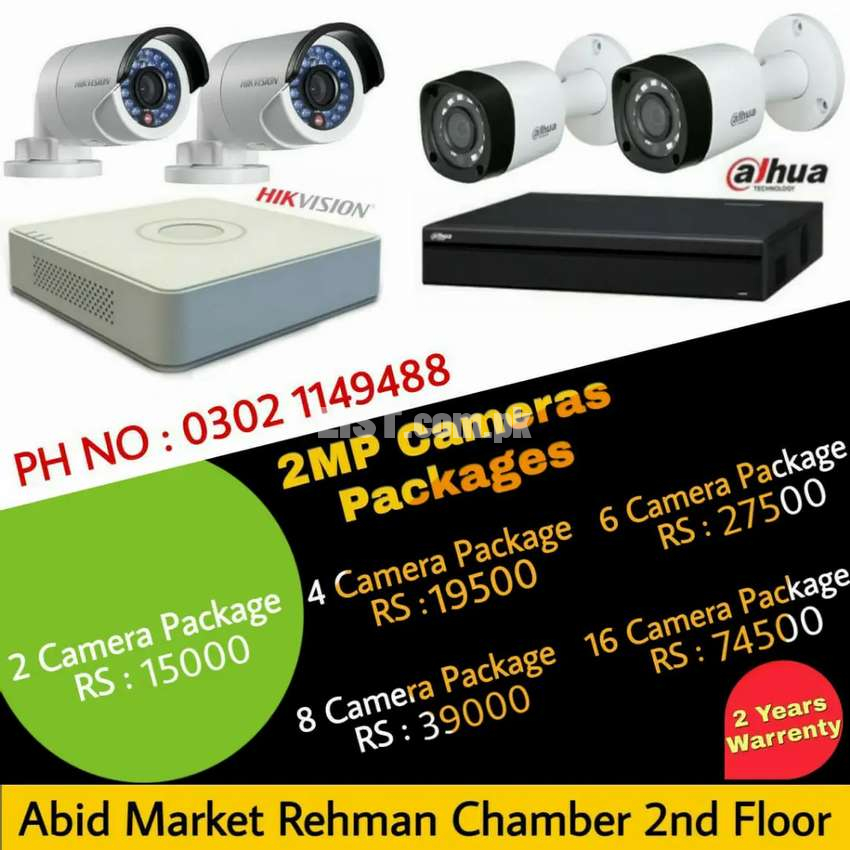 2MP HiK Vision & Dahua Cameras Packages in 2 Year Warrenty