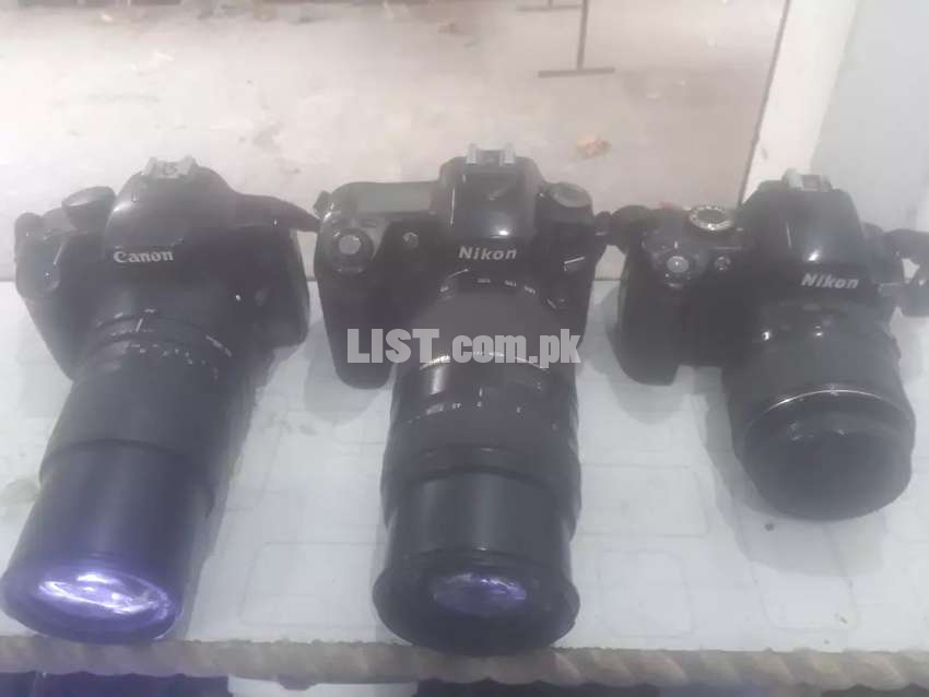 Canon1000D with 100.300 & nikon D80 with 70.300 & nikon D60 with 18.55