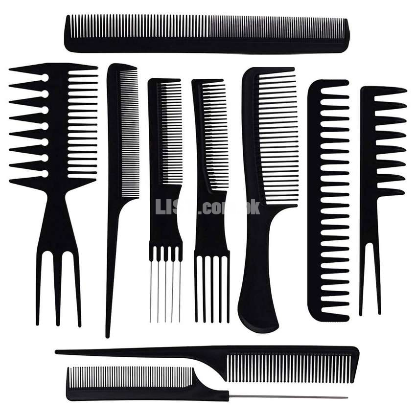 Professional Hair Styling Pack of 10 Combs