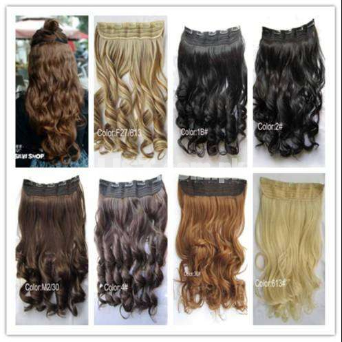 24 Ombre Color Clip in Hair Extensions One Piece Long Wavy Curly Dip D