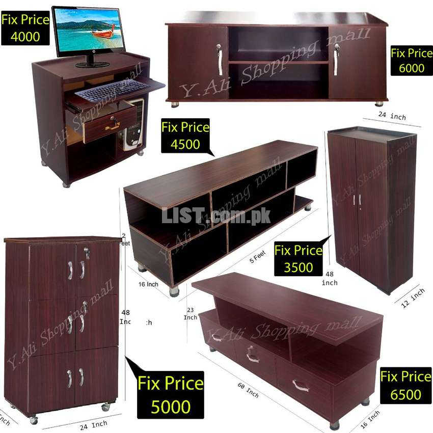 Wooden Sheet LED Tv Table , Computer Table , Cupboard , wardrobe