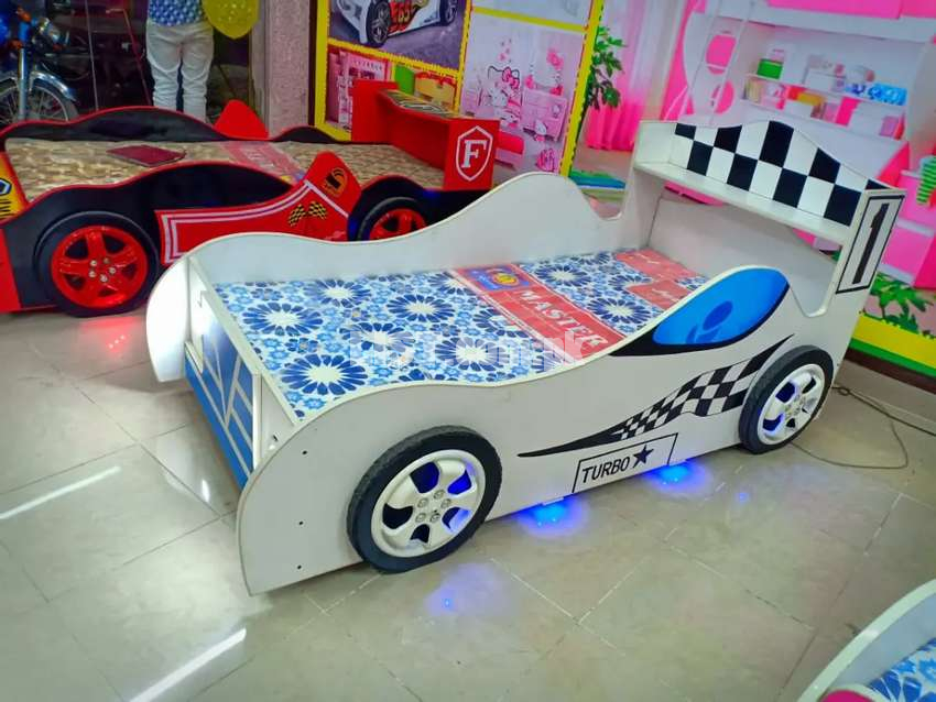 Car bed with lights