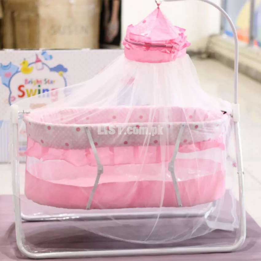 Baby Bed + Swing ( Pink Color )