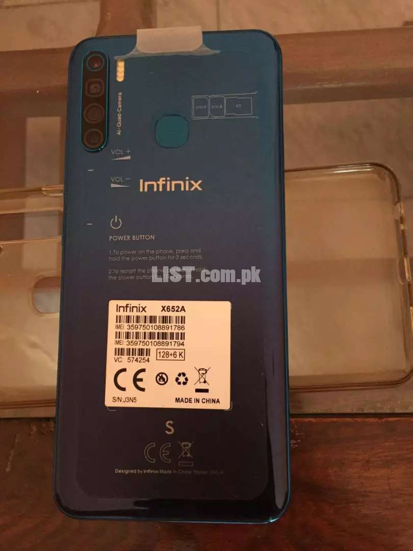Infinix S5      X652A model.