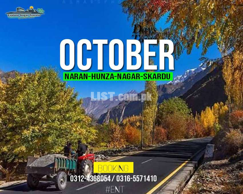 6 Days Autumn Tour To Hunza Nagar On 15 Oct,2020 With Local Operators