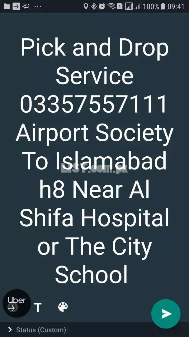 Pick and drop for city school H 8 shafa hospital