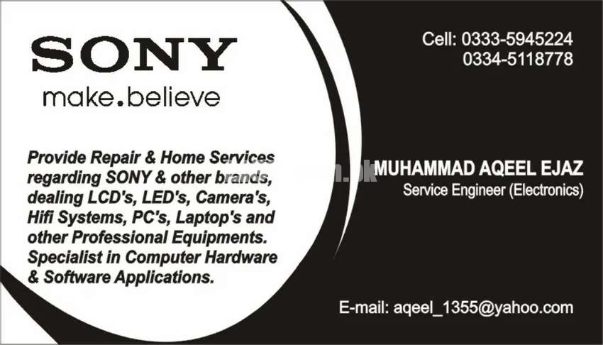 Repair Services for LCD LED TV LAPTOP CAMERA  AUDIO & VIDEO SYSTEMS.