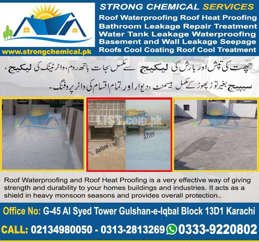 roof heat proofing and waterproofing services & company in Karachi