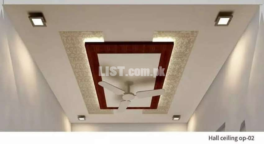 Gypsum board partition, Ceiling ,Pop ceiling, PVC panels