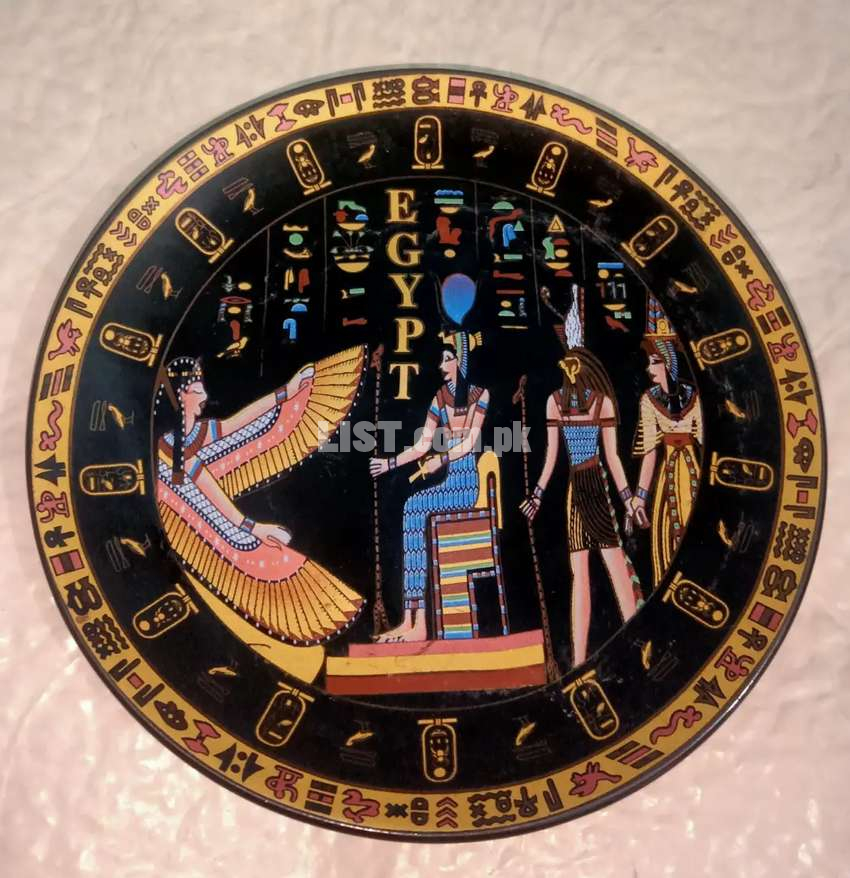 Old Egyptian painting on plate beautiful work