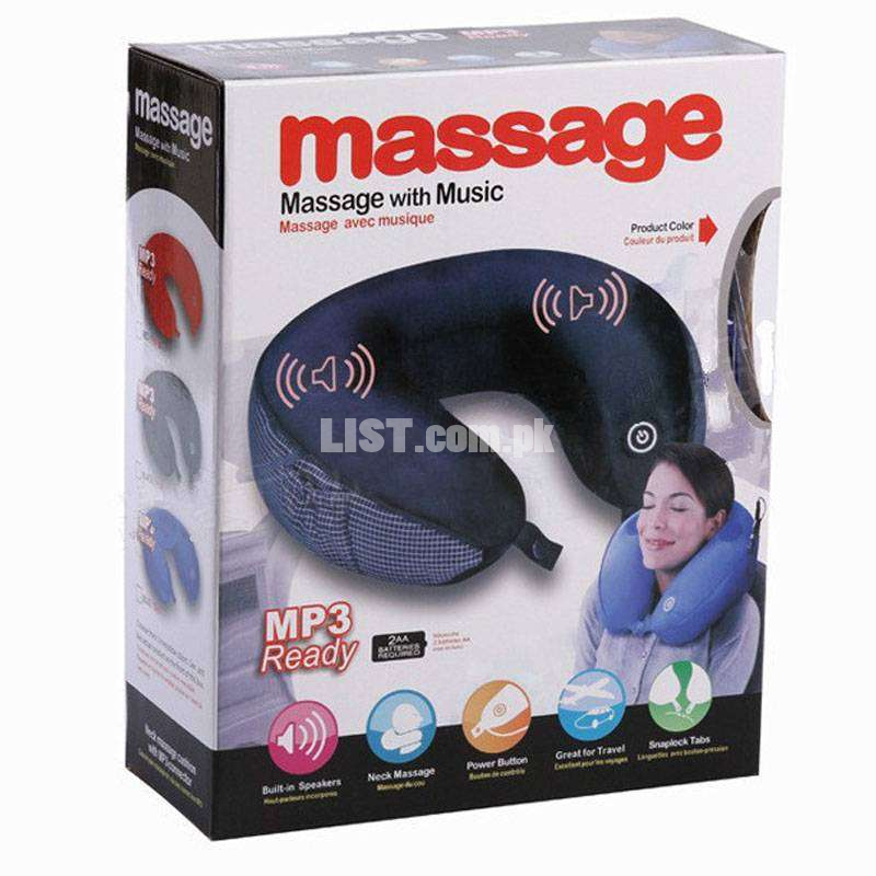 Travel Neck Micro bead Vibration Massage Pillow with MP3