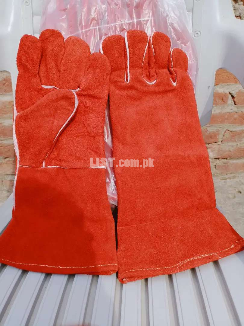 Welding leather labour gloves safe hand for safty cable construction