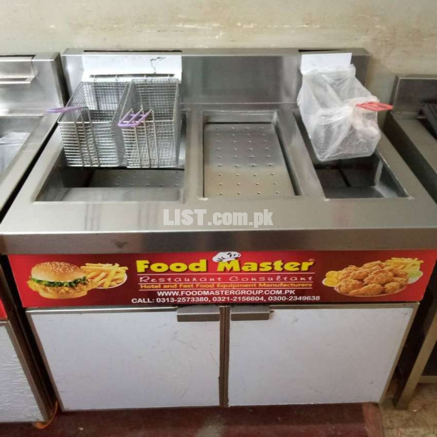 3 BASKET FRYER WITH SIZZLING AND HOTPLATE 20X40 NEW