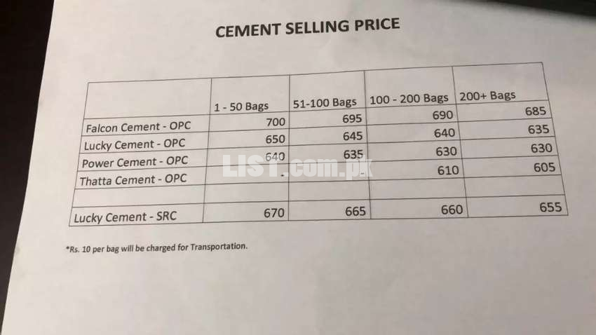 Top quality cement available at reasonable price