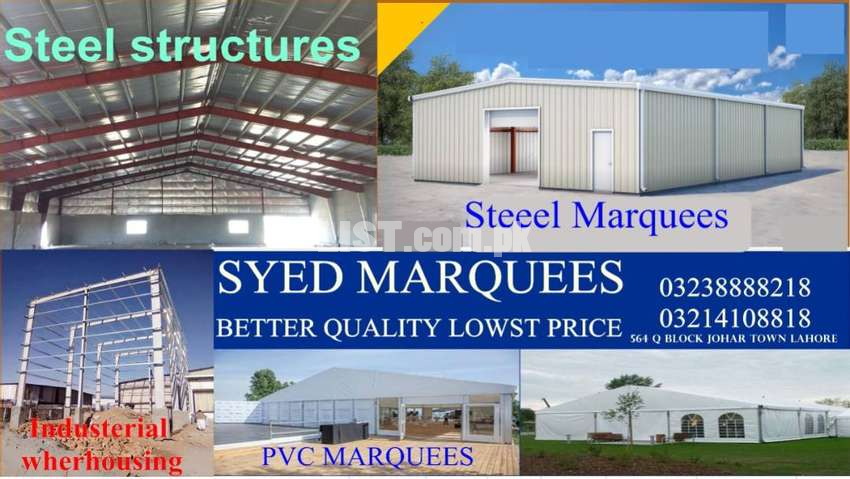 MARQUEE manufacturer , steel Marquees, pvc marquees, steel structure .