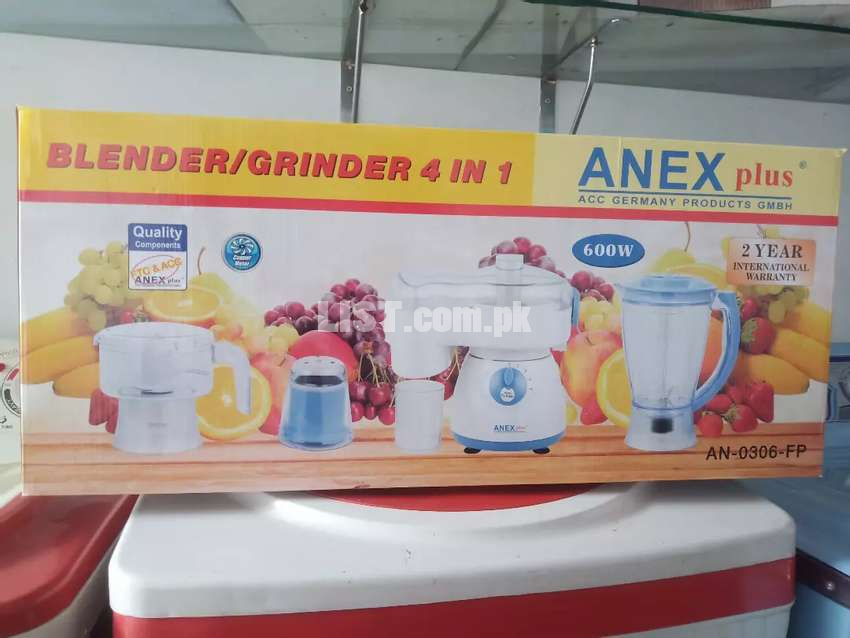 Anex plus Foodprocessors AN-0306 warranty 2years