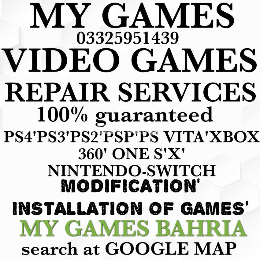 Repairing Services PS4,XBOX1,PS3,XBOX360,PSP, AT MY GAMES !
