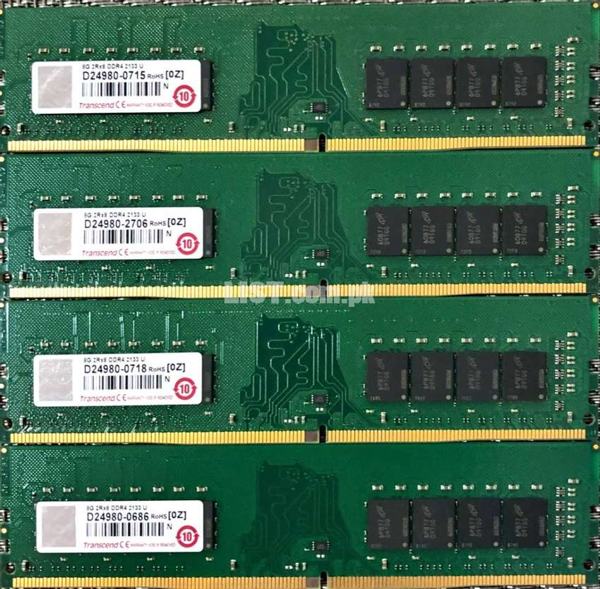 4 x Transcend DDR 4 8 GB 2133 MHz Ram (32 GB Total)