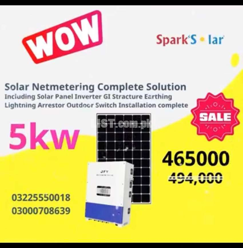 Solar hybrid 5kw Netmetering System Complete Package on Special offer