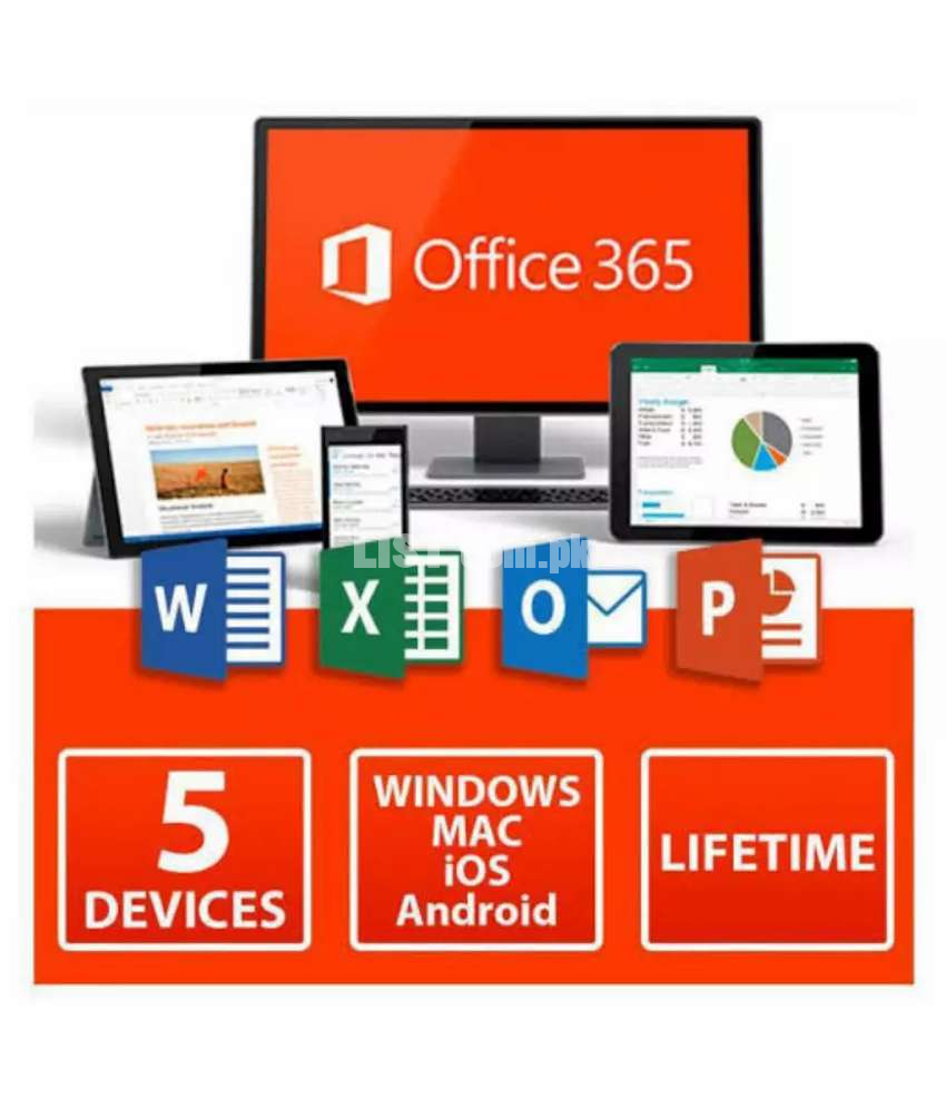 Microsoft Office 365 1 year License 5 users For Windows and Mac 2019