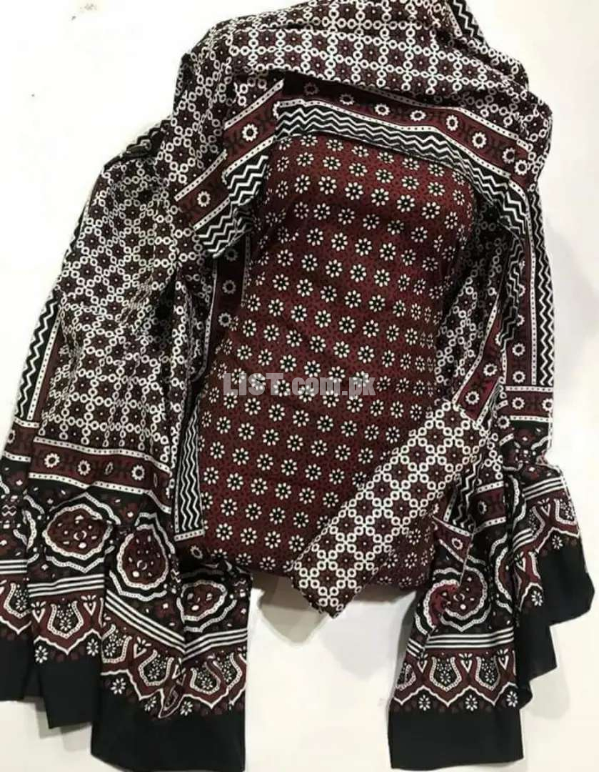 sindhi traditional block print ajrak 3pc suit