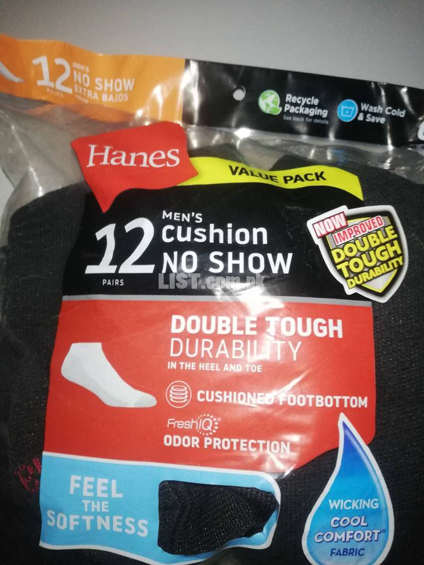 Hanes Men's FreshIQ No-Show/Ankle Socks 12-Pack