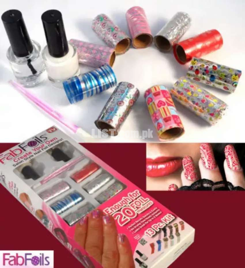 Fab Foil Nail Art Stamping 13 PC's kit pack of 2