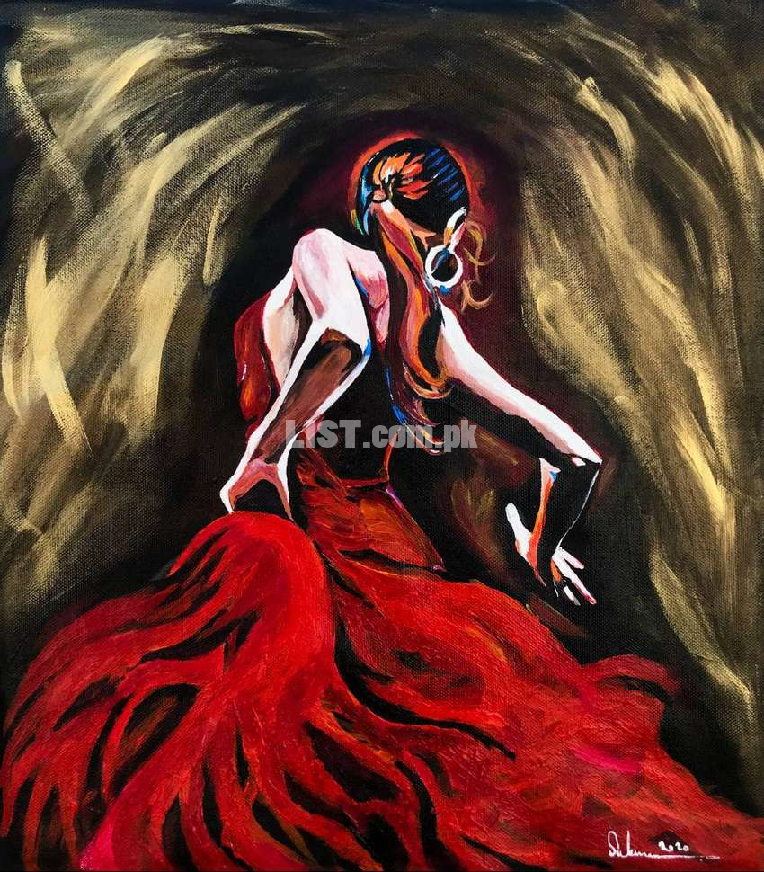 balletic red original painting