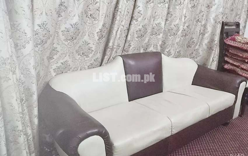 Leather  six seater sofas