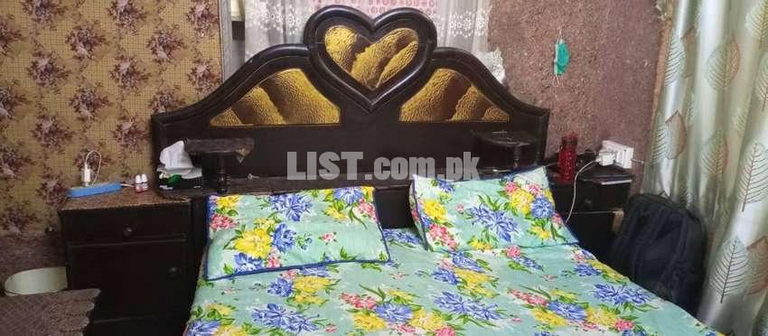 wood double bed available