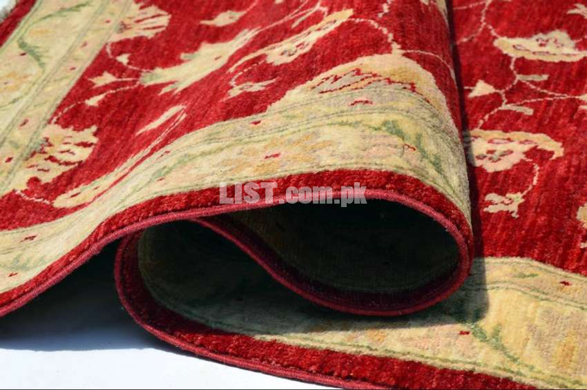 3 x 5 ft Beautiful Red Color Chobi Area Rug, 100% Hand-knotted Carpet
