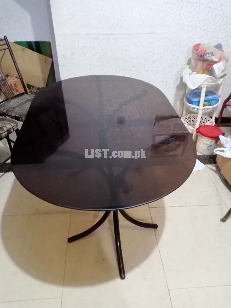 Thick glass, rod iron table available