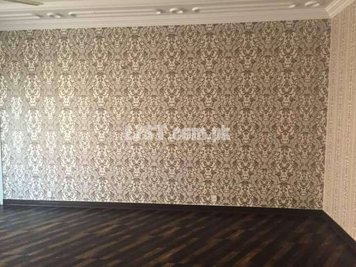 wallpapers and wooden floor vinyl floor window blinds ceiling and much