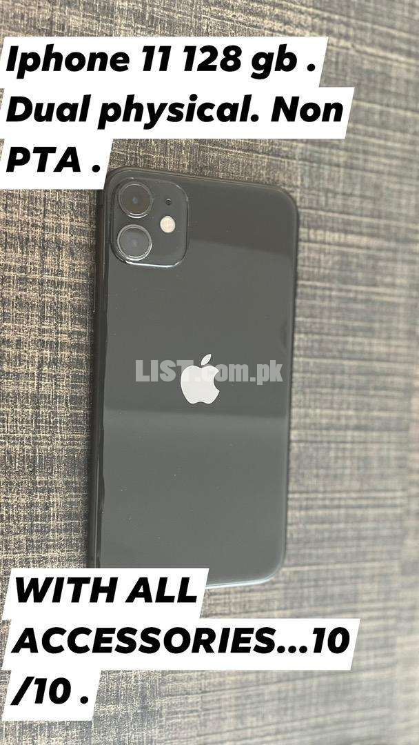 IPHONE 11 NOT PTA . WITH ALL ACCESSORIES .10/10